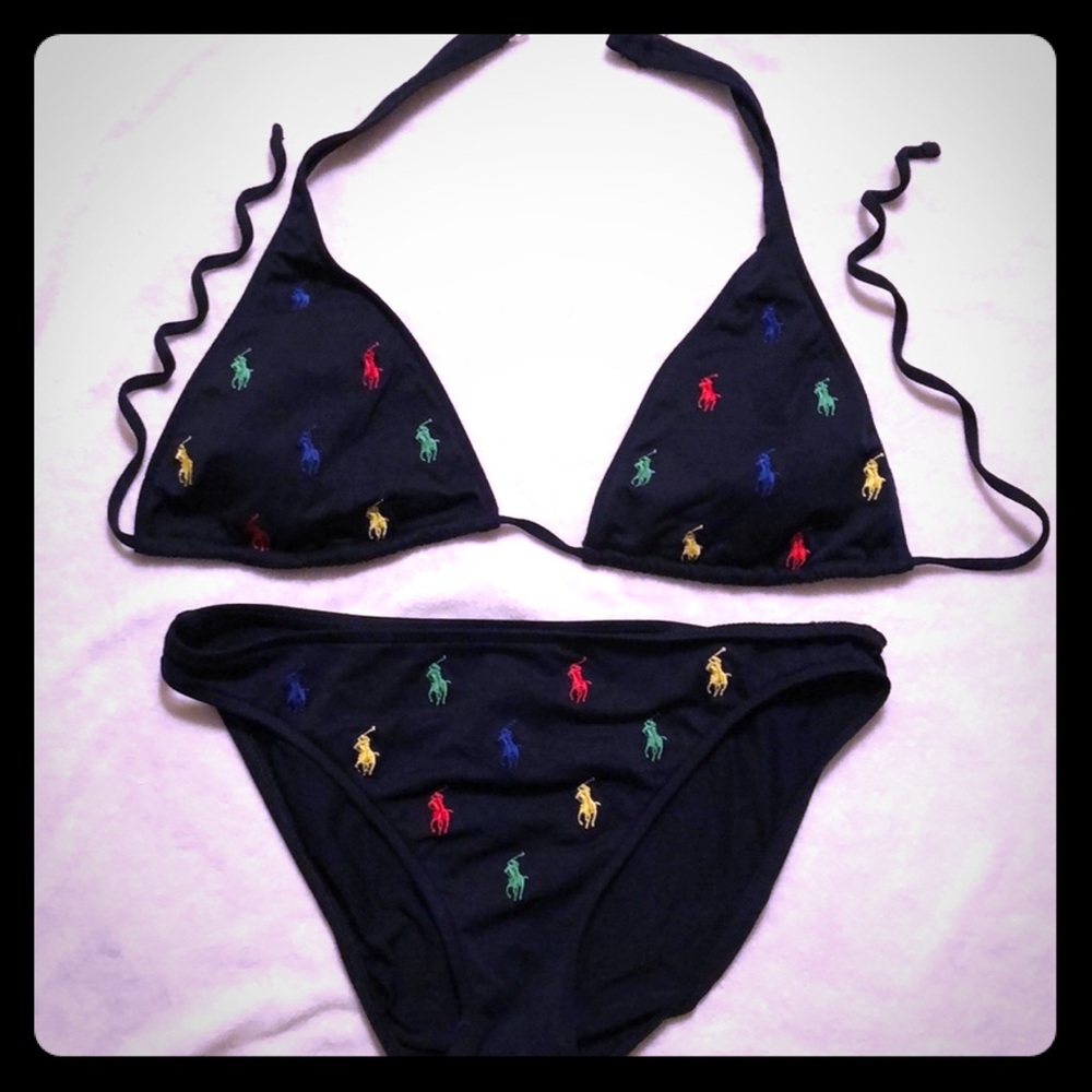 Ralph Lauren Polo Logo Bikini - Navy with colors